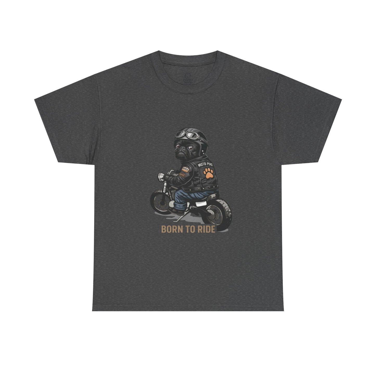 Moto Pug Born To Ride T-Shirt | Eco-Limited