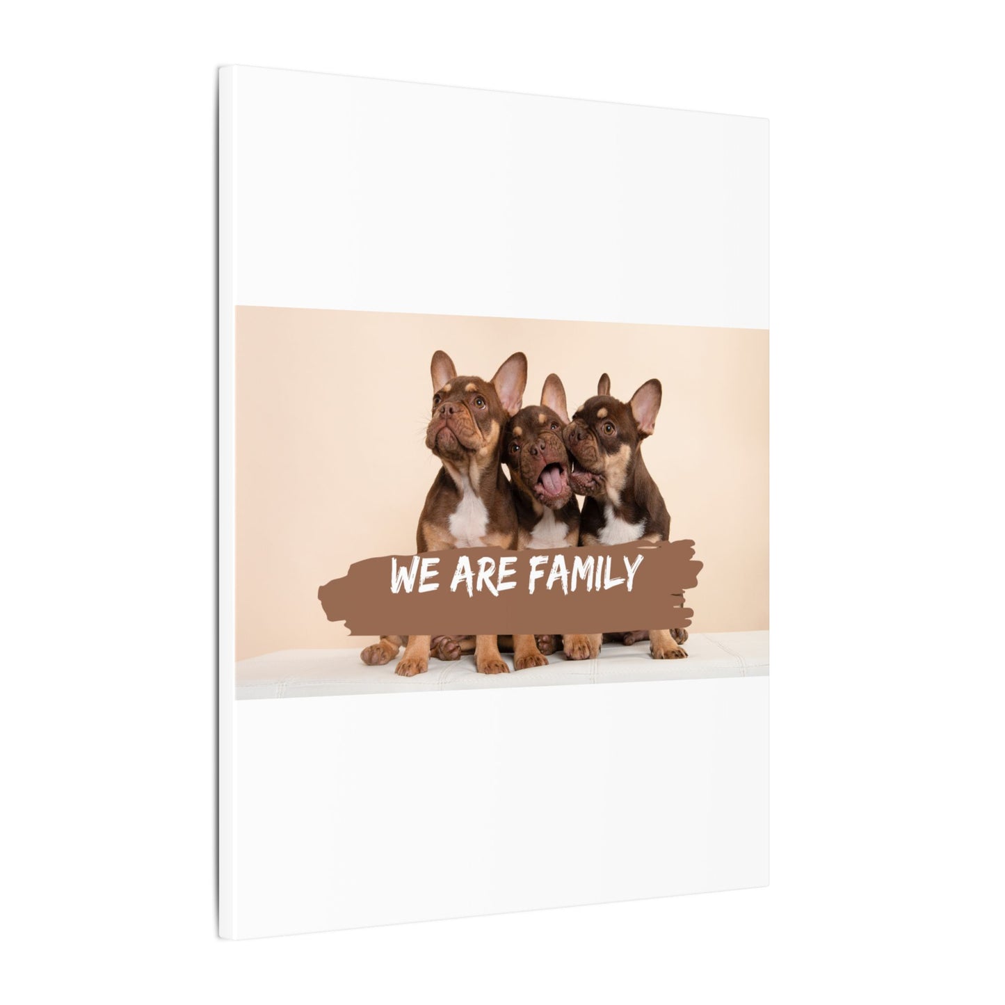 We Are Family French Bulldog Canvas Wall Art