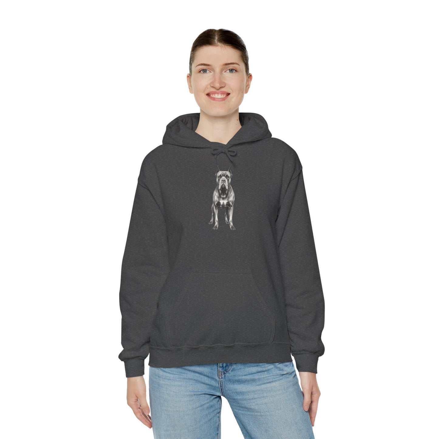 Great Dane Graphic Hoodie — Minimal Black Dog Illustration Sweatshirt