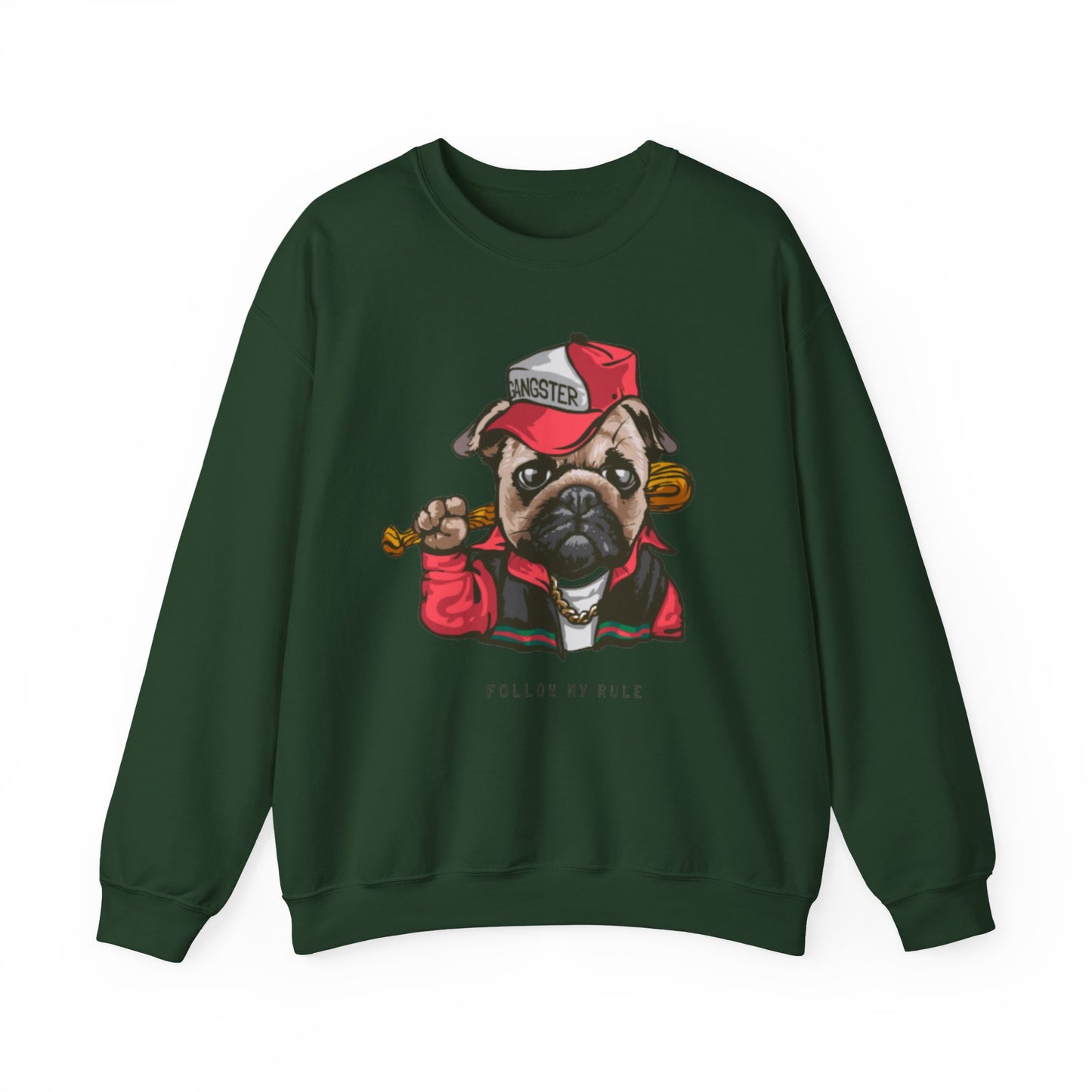 Gangster Pug Graphic Sweater | Eco-Limited