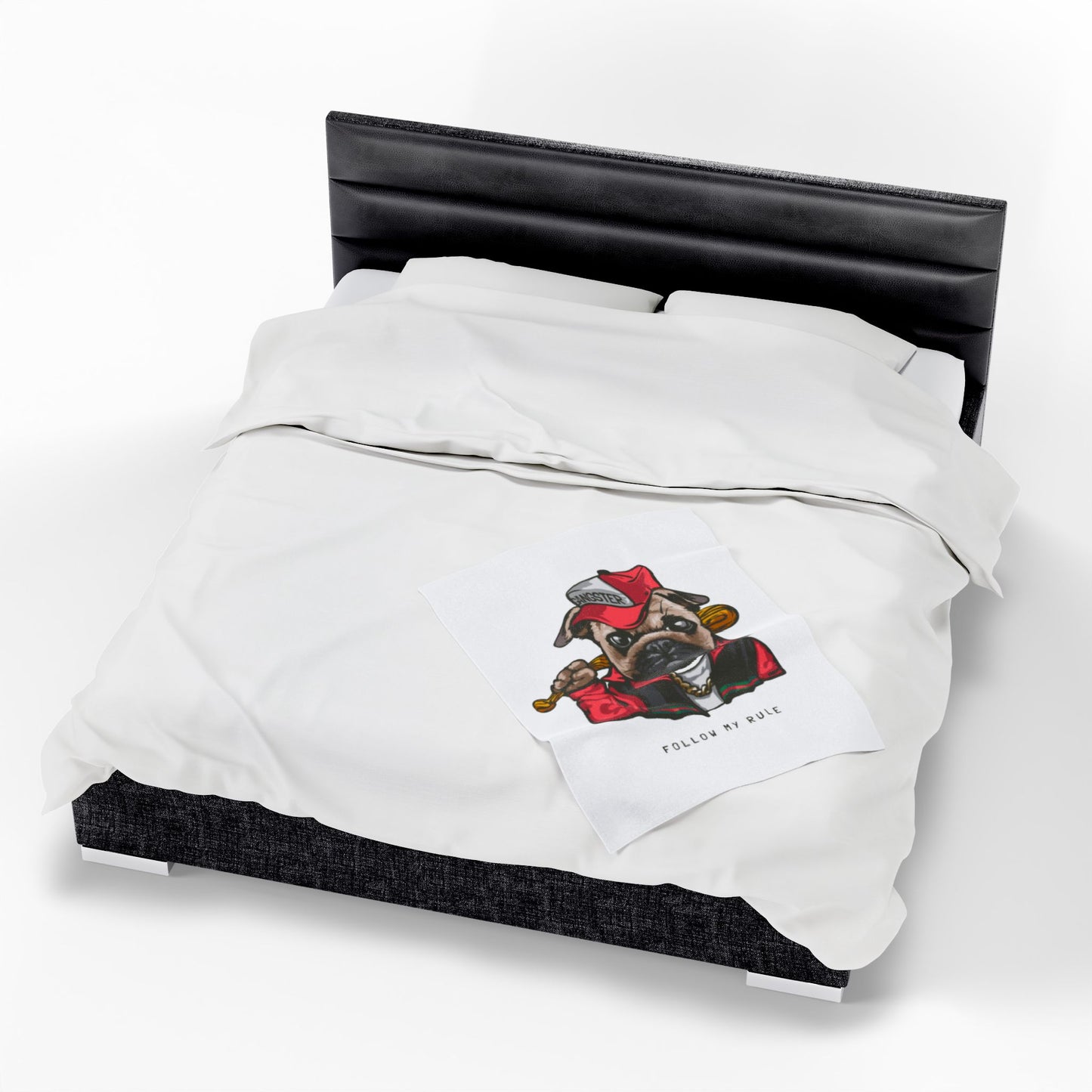 Gangster Pug Throw Velveteen Plush Blanket