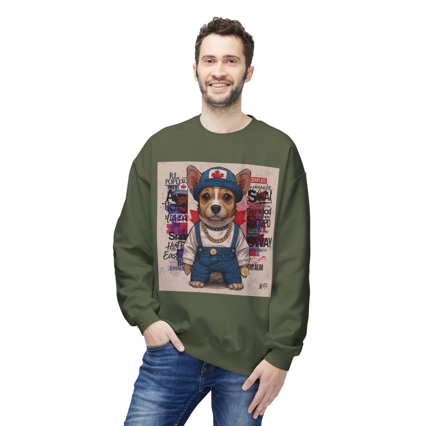 Lucky Street Pup Art Sweater | Eco-Limited