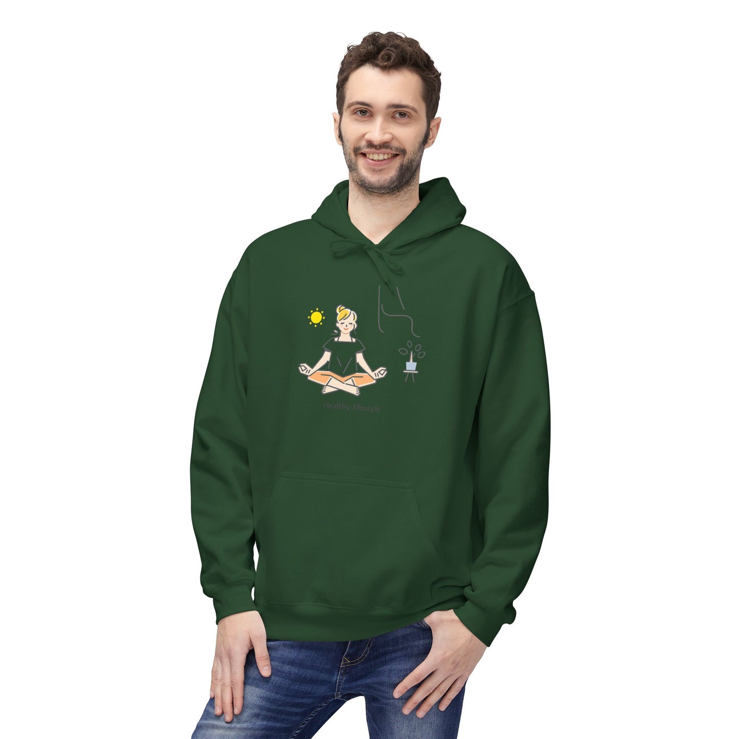 Healthy Lifestyle Illustration Hoodie | Eco-Limited