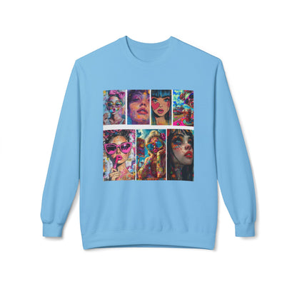 Pop Art Portrait Collage Graphic Sweatshirt