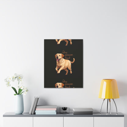 Happy Gamelon Bark Dog Canvas Wall Art | Eco-Limited