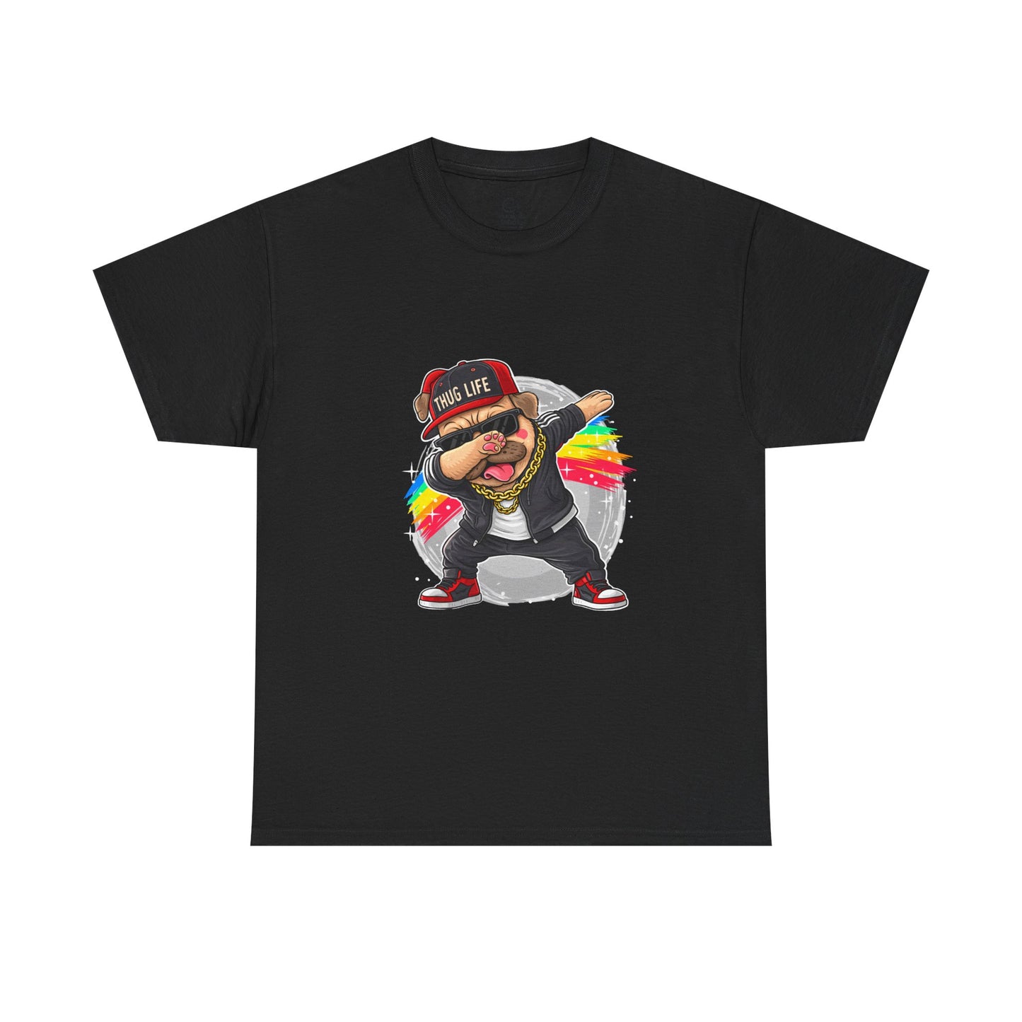 Thug Life Pug Front Graphic T-Shirt | Eco-Limited