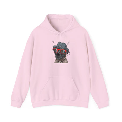 Hipster Pug Illustration Hoodie | Eco-Limited