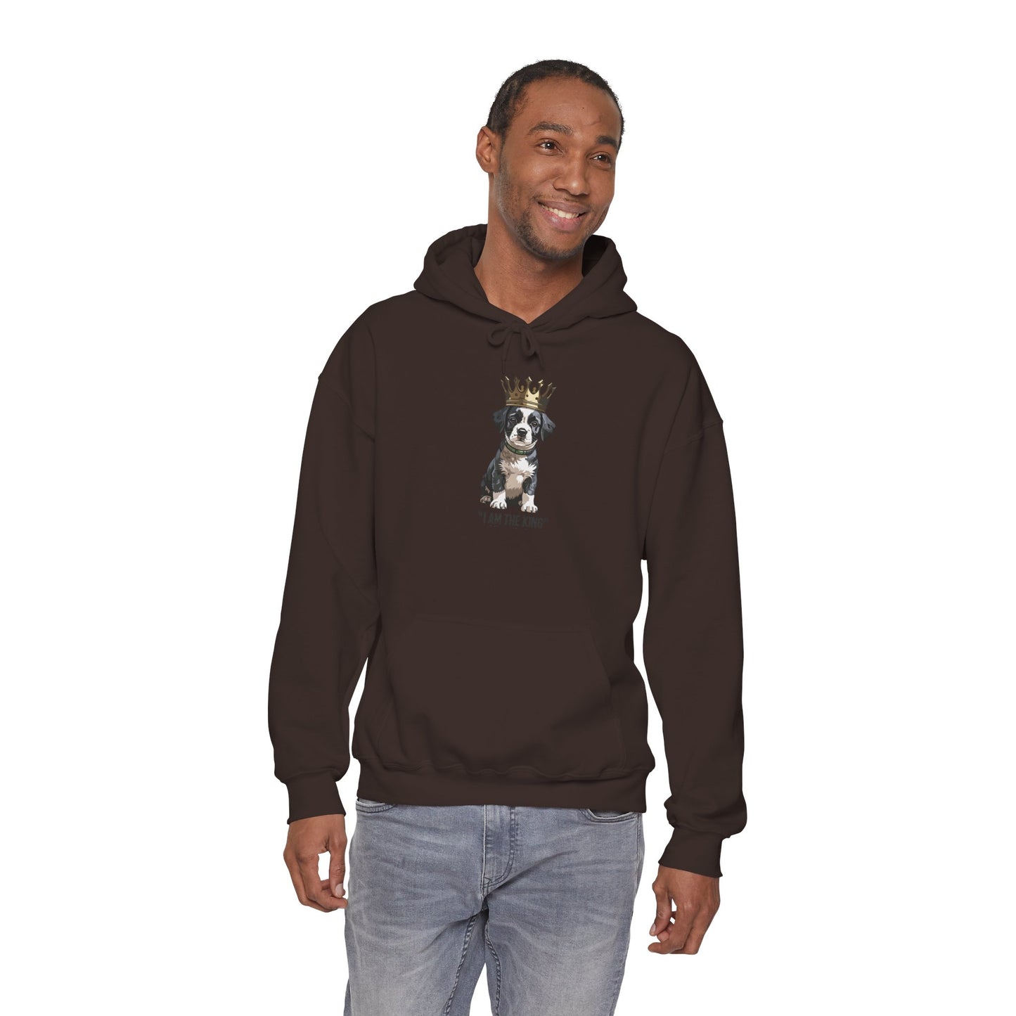 “I Am The King” Crowned Puppy Graphic Hoodie|Eco-Limited