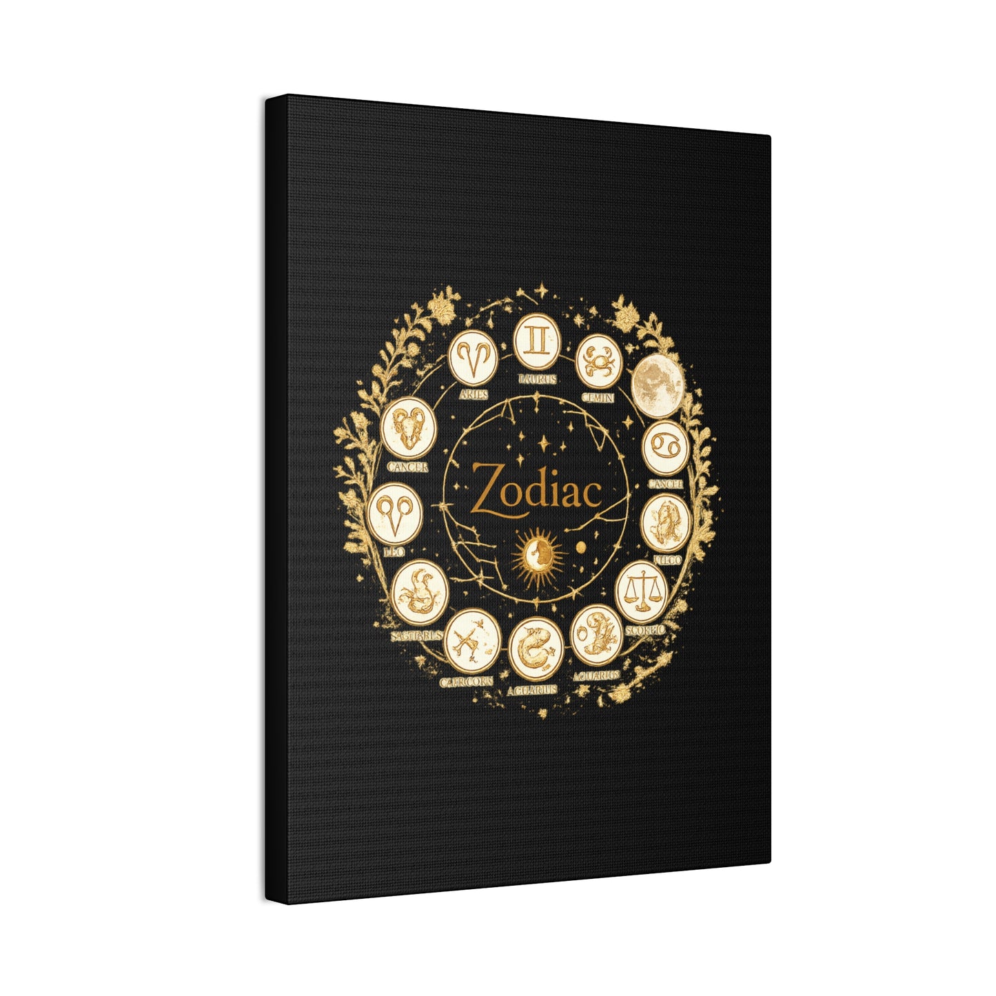 Golden Zodiac Astrology Canvas | Eco-Limited