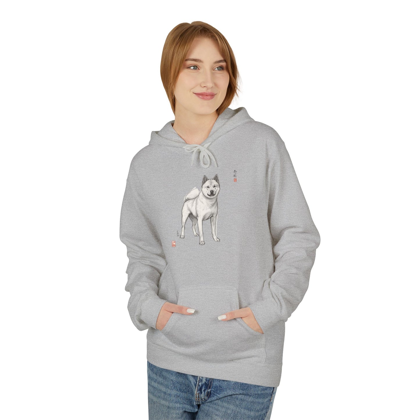 Korean Jindo Ink Illustration Hoodie | Eco-Limited