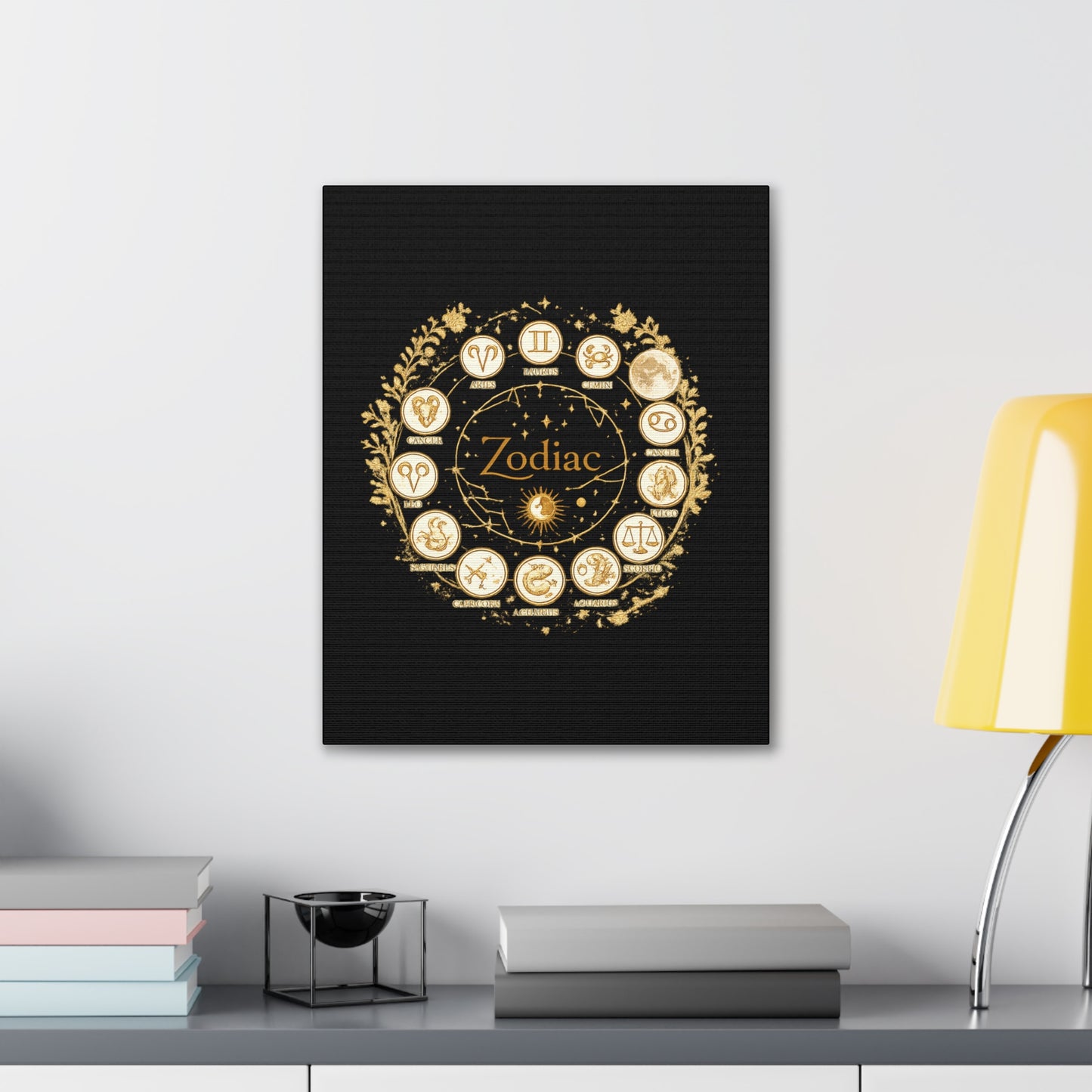 Golden Zodiac Astrology Canvas | Eco-Limited