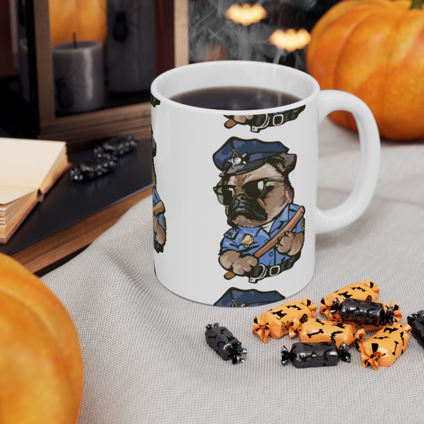 Cute Cop Dog Ceramic Coffee Cup (11oz & 15oz)