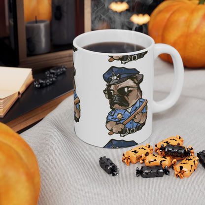 Cute Cop Dog Ceramic Coffee Cup (11oz & 15oz)