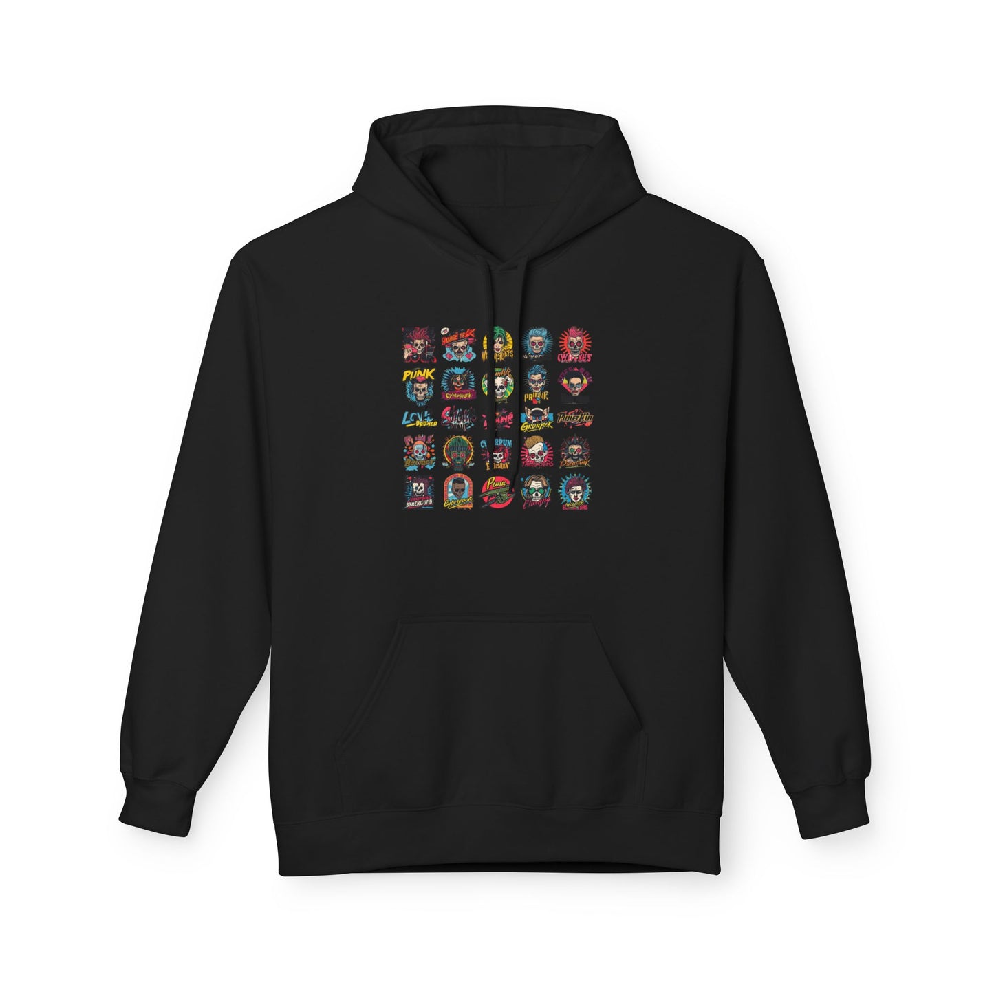 Retro Pop Culture Character Grid Hoodie|Eco-Friendly - Limited