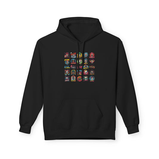 Retro Pop Culture Character Grid Hoodie|Eco-Friendly - Limited