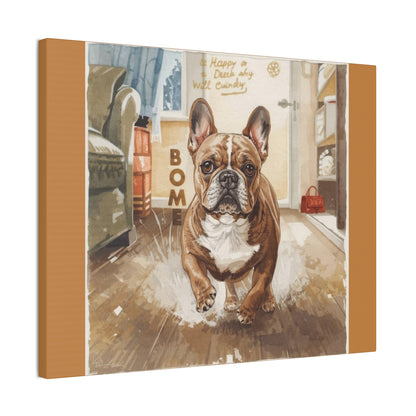 Happy Home Bulldog Canvas Art | Eco-Limited