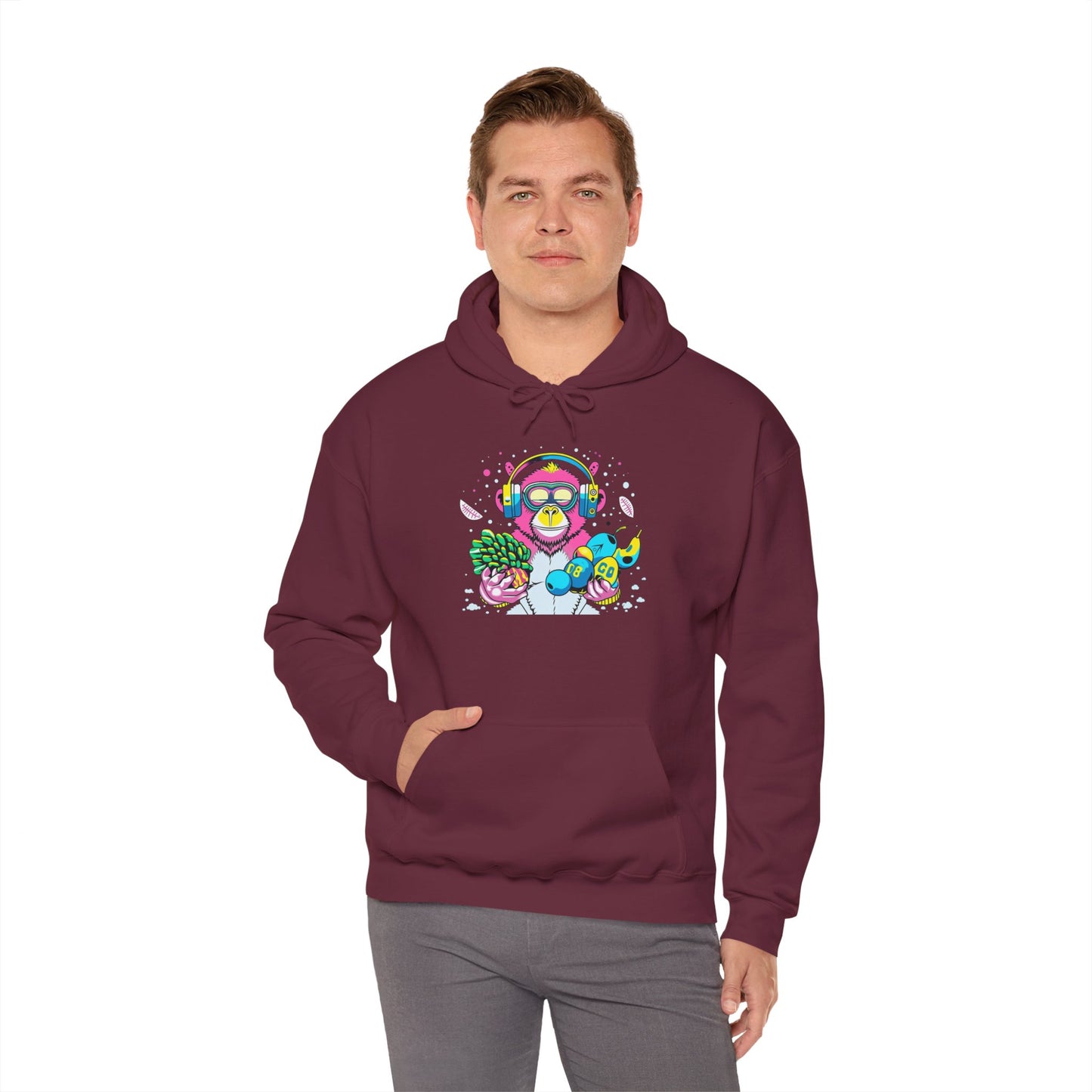 Neon Groove DJ Monkey Hoodie | Eco-Limited