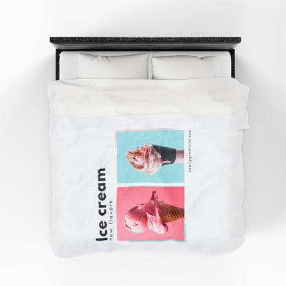 Ice Cream Photo Plush Blanket