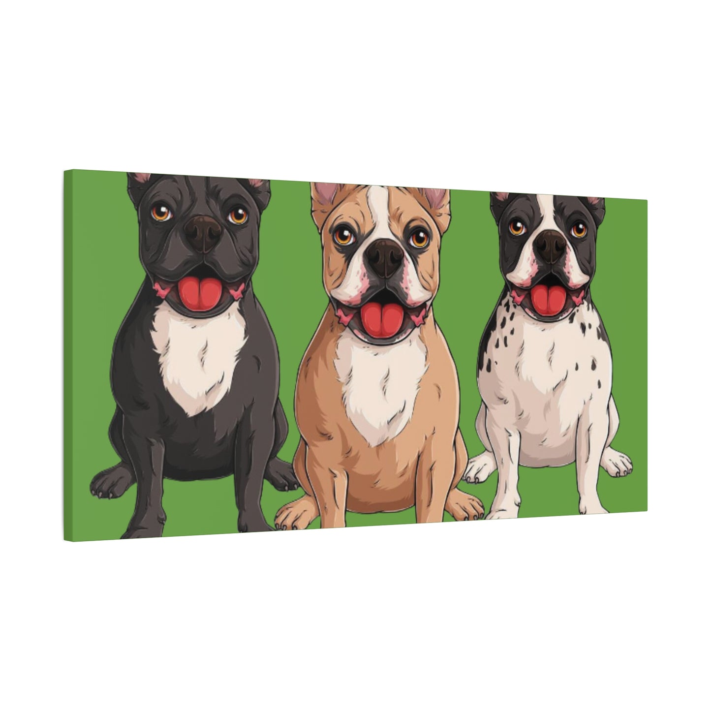 French Bulldog Trio Canvas Wall Art|Eco-Friendly - Limited