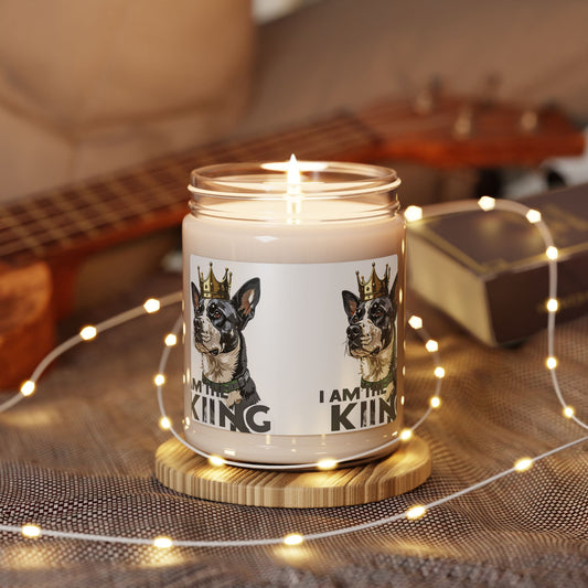 9oz Soy Candle with Crowned Dog Design, Pet Lover Gift