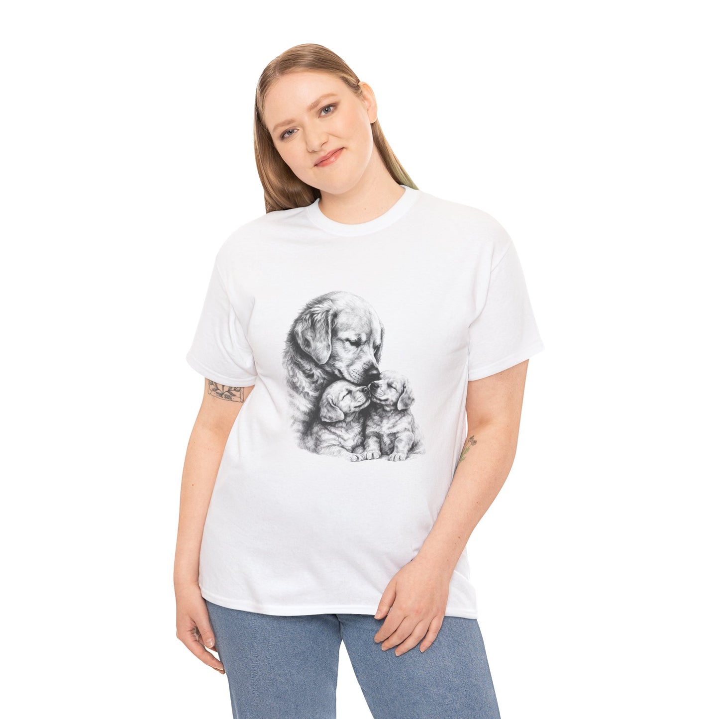 Tender Dog Family Pencil Art T-Shirt | Eco - Limited