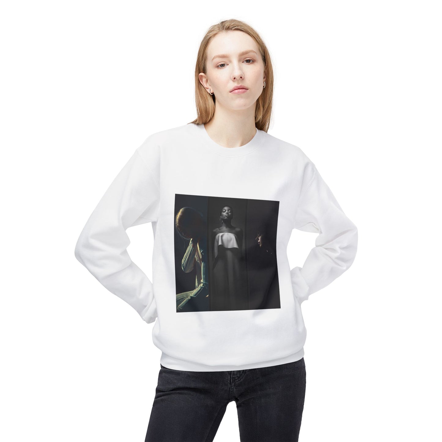 Moody Portrait Triptych Graphic Sweatshirt | Eco-Limited