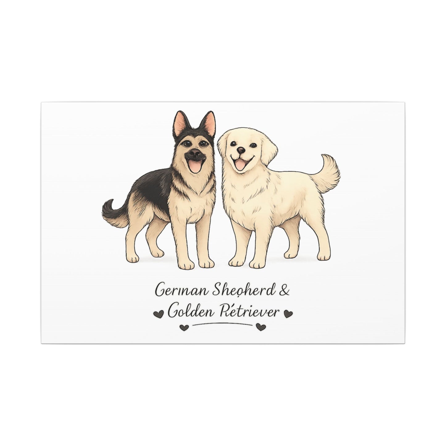 German Shepherd & Golden Retriever Canvas Wall Art