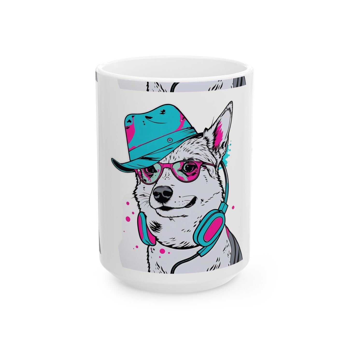 Retro Neon Dog Cool Husky Mug(11oz/15oz)