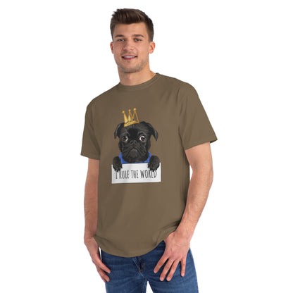 “I Rule the World” Crowned Dog Graphic Tee|Eco-Friendly