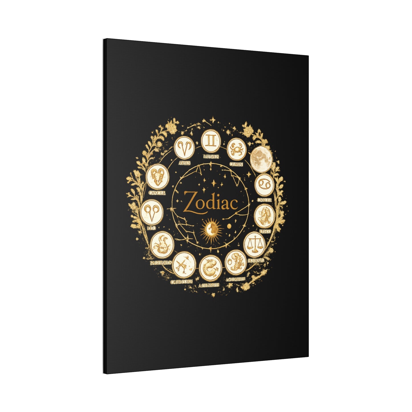 Golden Zodiac Astrology Canvas | Eco-Limited