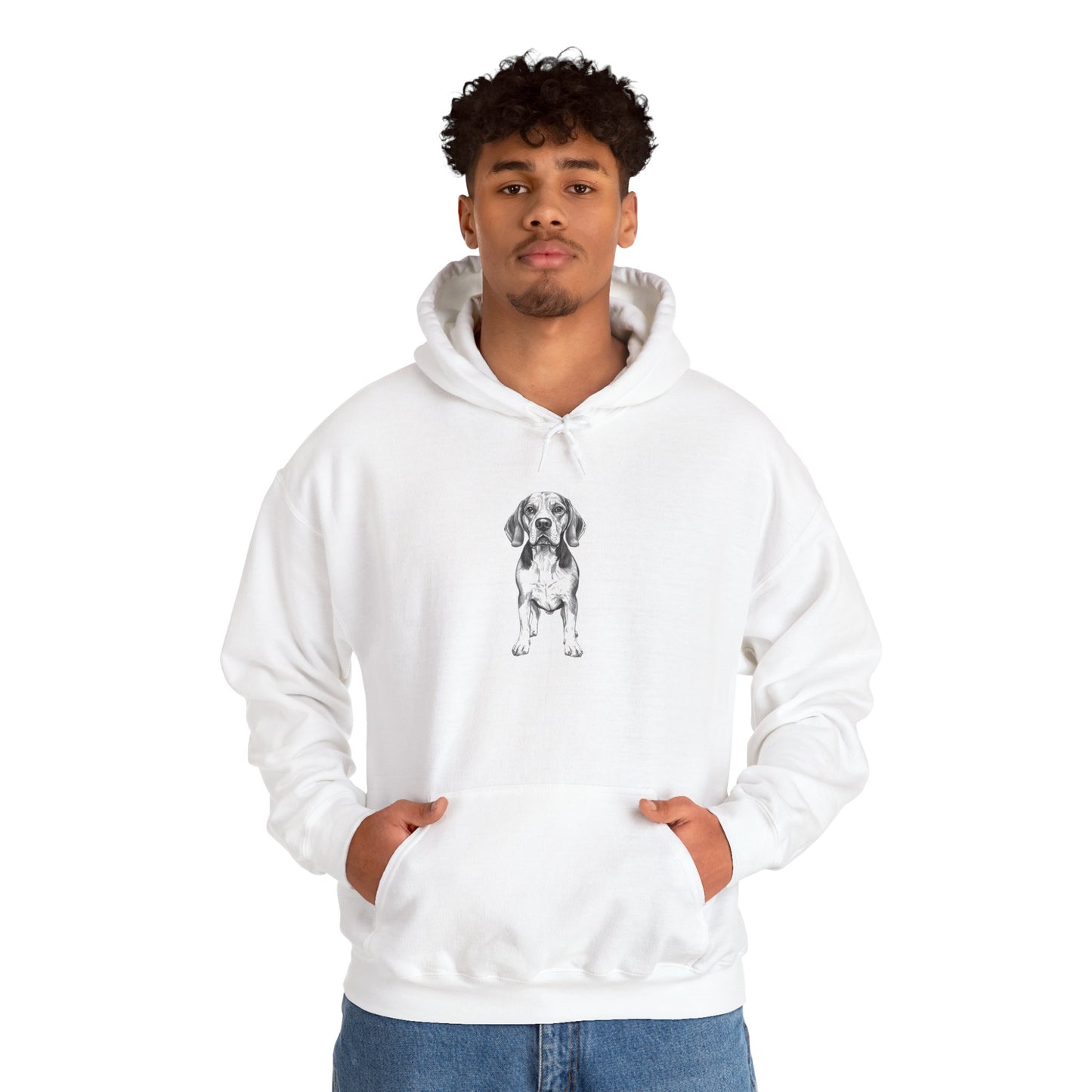 Beagle Sketch Minimal Art Hoodie | Eco-Limited