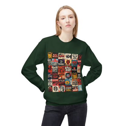 Vintage Rock Poster Collage Sweatshirt | Eco-Limited