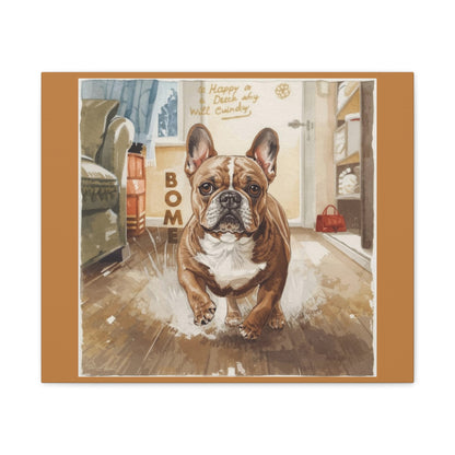 Happy Home Bulldog Canvas Art | Eco-Limited