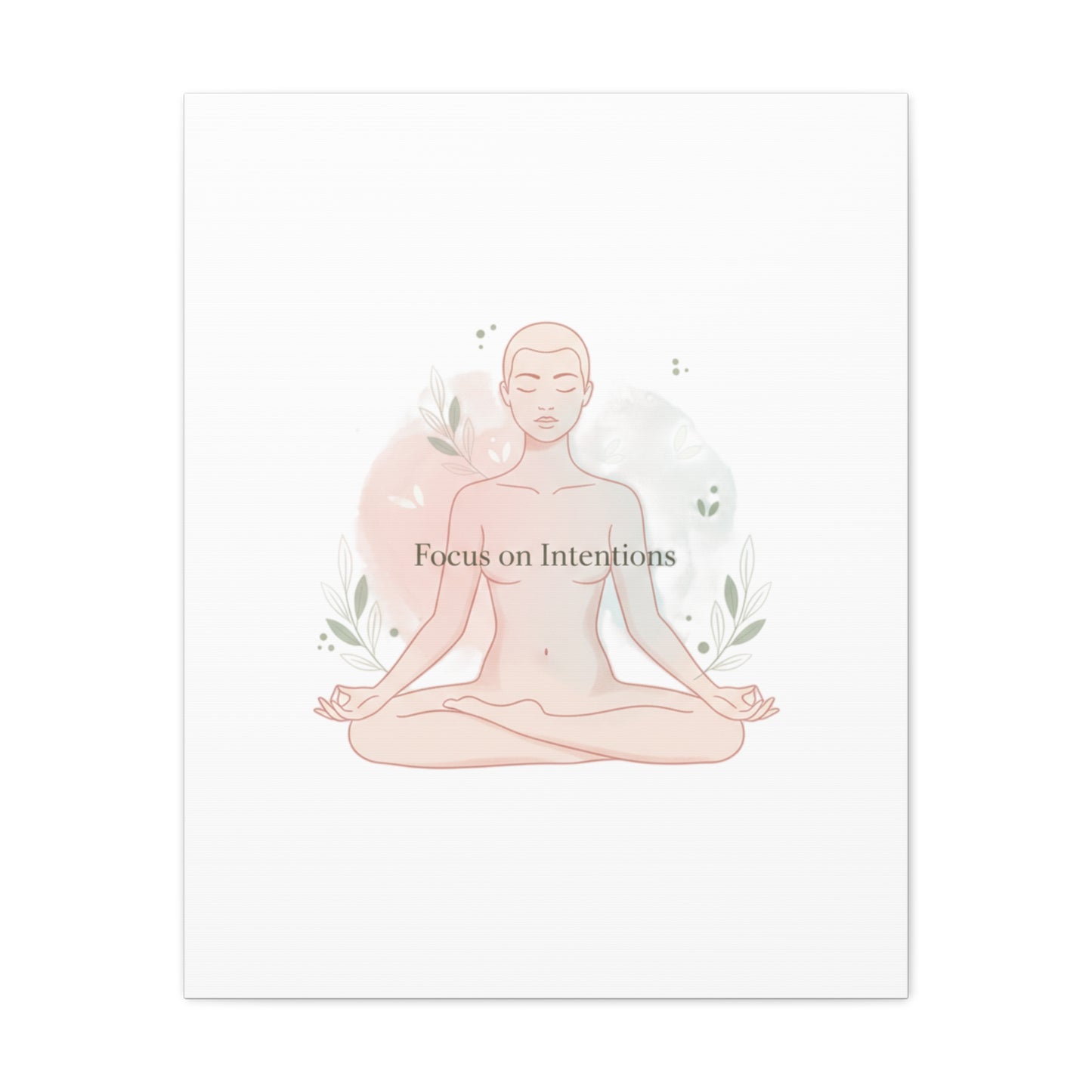 Focus on Intentions Canvas | Gentle Wellness Wall Art, Pastel Gradient Meditation Print