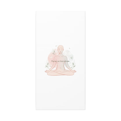 Focus on Intentions Canvas | Gentle Wellness Wall Art, Pastel Gradient Meditation Print