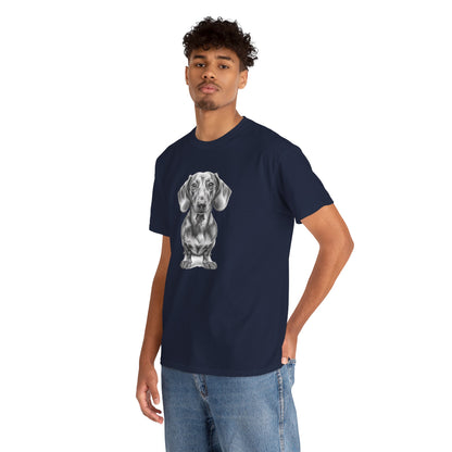 Dachshund Sketch Minimal Art T-Shirt | Eco-Limited