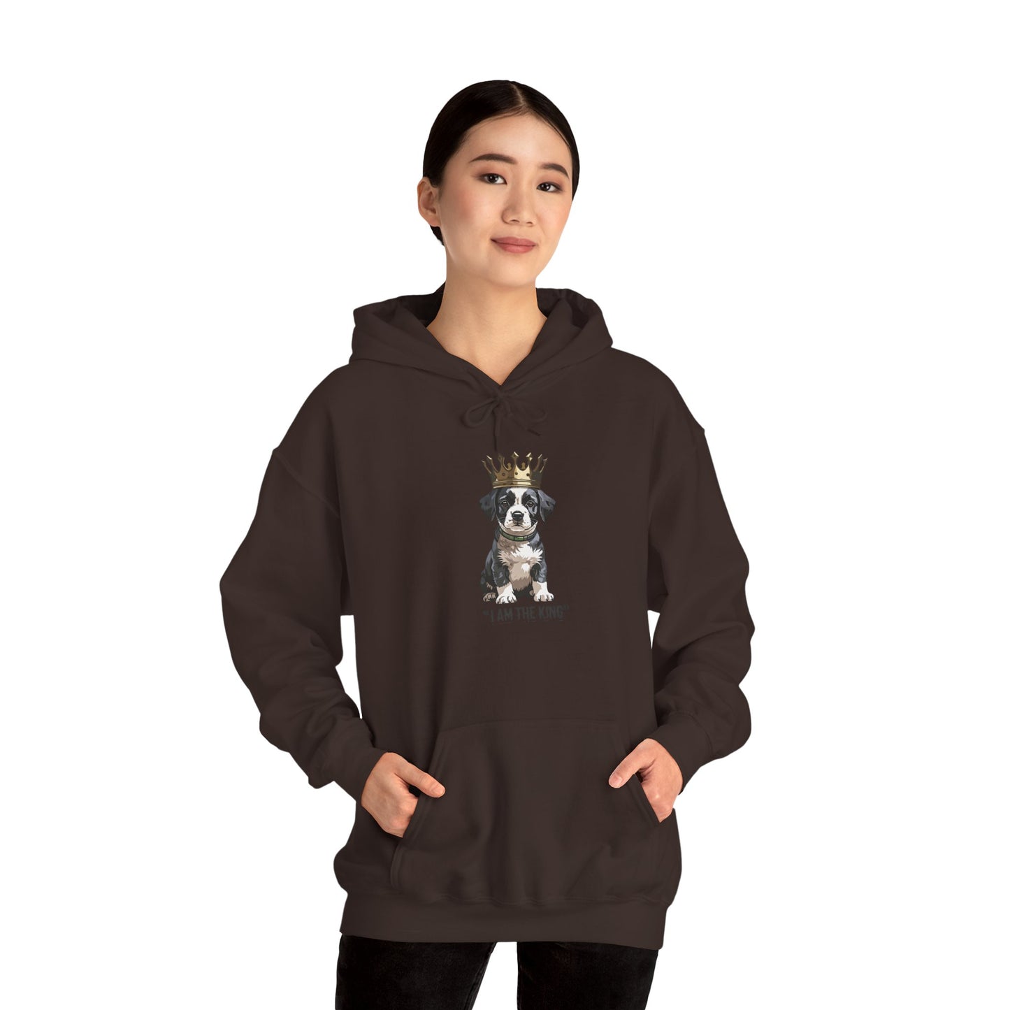 “I Am The King” Crowned Puppy Graphic Hoodie|Eco-Limited