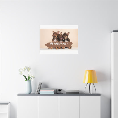 We Are Family French Bulldog Canvas Wall Art