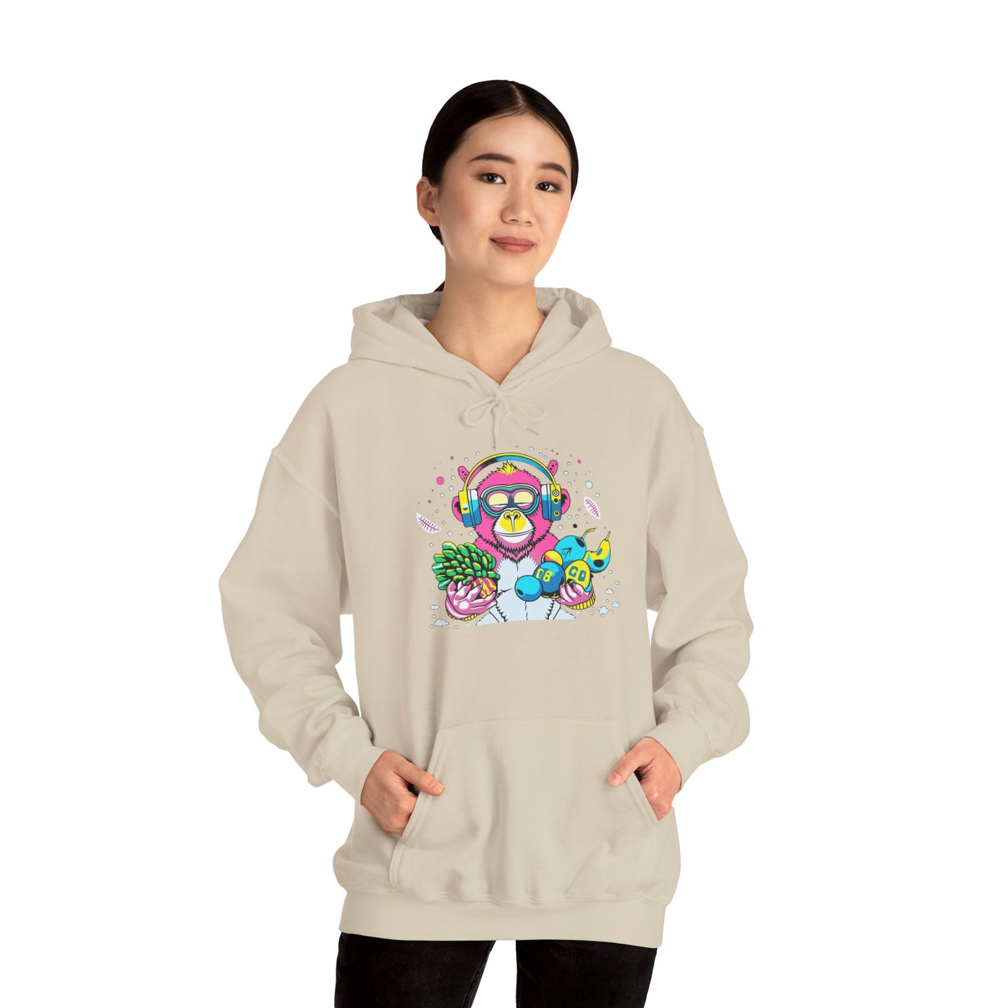 Neon Groove DJ Monkey Hoodie | Eco-Limited