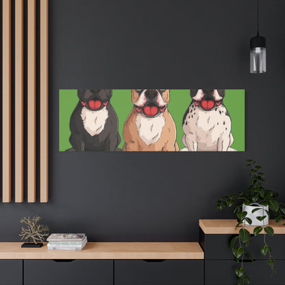 French Bulldog Trio Canvas Wall Art|Eco-Friendly - Limited