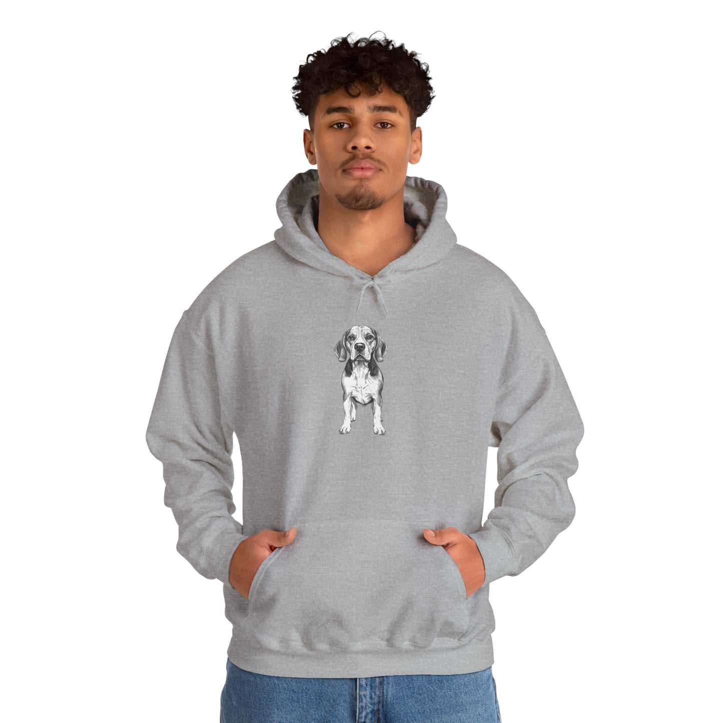 Beagle Sketch Minimal Art Hoodie | Eco-Limited
