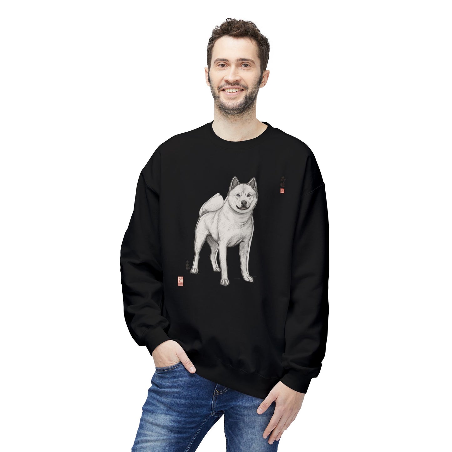 Korean Jindo Ink Illustration Sweatshirt | Eco-Limited