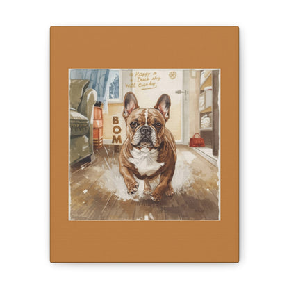 Happy Home Bulldog Canvas Art | Eco-Limited