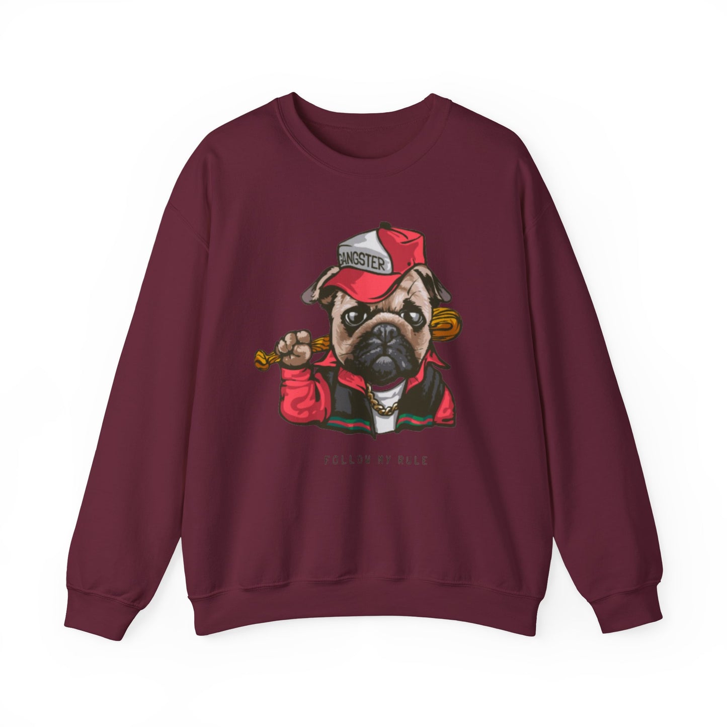 Gangster Pug Graphic Sweater | Eco-Limited