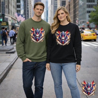 Patriot Mecha Helmet Graphic Sweater | Eco - Limited