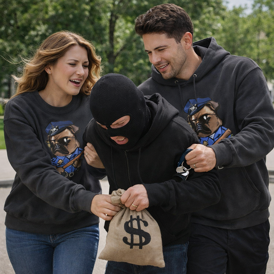 Police Pug Graphic Crewneck Sweatshirt|Eco-Friendly - Limited