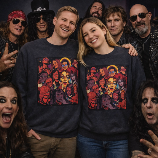 Rock Band Faces Art Sweater | Eco-Limited