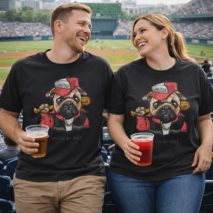 Organic Gangster Pug T-Shirt | Organic-Limited