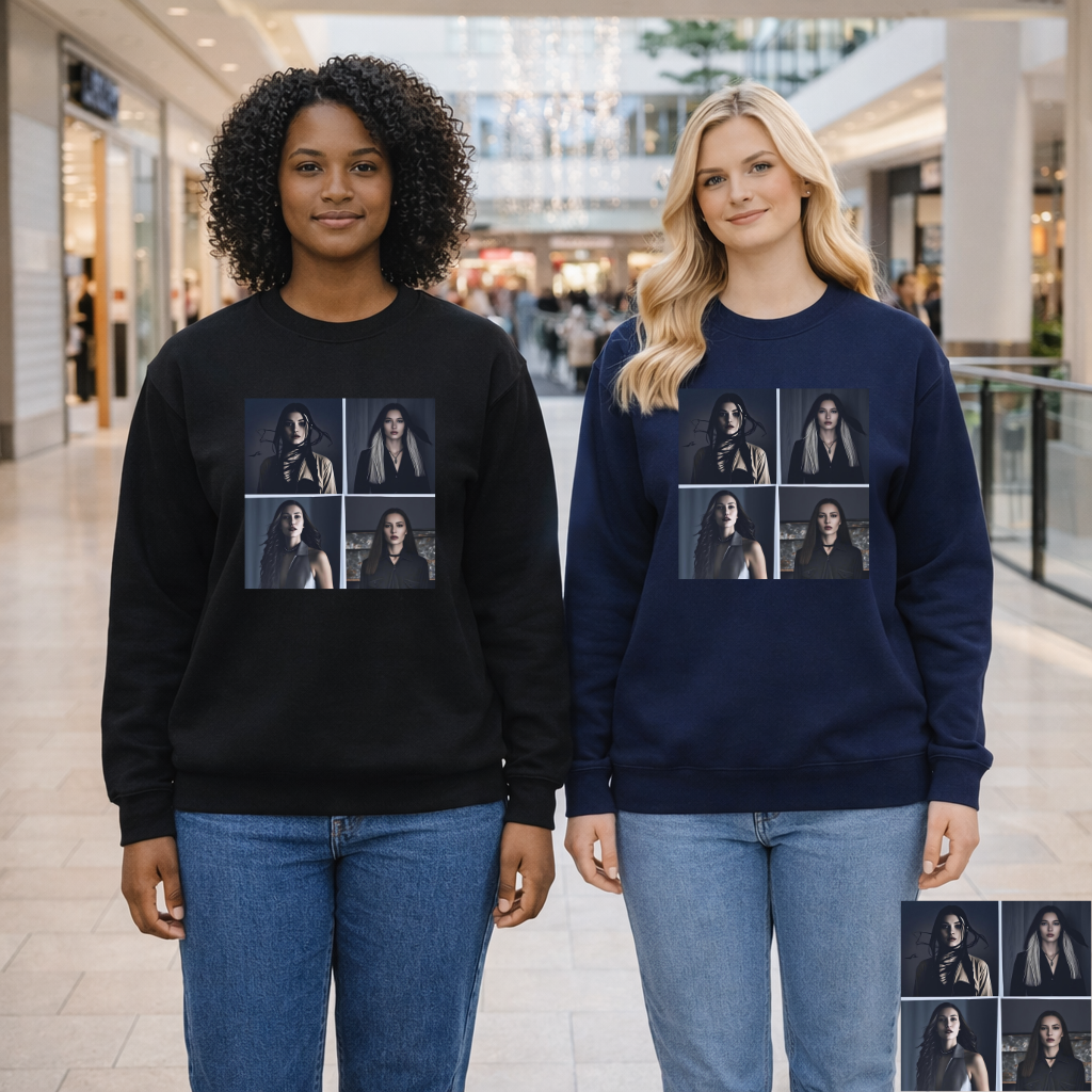 Dark Portrait Grid Sweatshirt | Eco-Limited