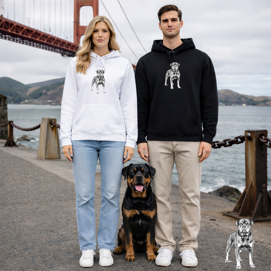 Rottweiler Sketch Minimal Art Hoodie | Eco-Limited